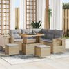 vidaXL Set Divano da Giardino con cuscino 8 pcs Beige polyrattan