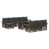 vidaXL Set Divano da Giardino 11 pz Grigio e Grigio Scuro polyrattan