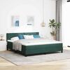 vidaXL Letto a molle con materasso Verde Scuro 180 x 200 cm Velluto
