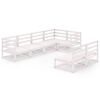 vidaXL Set Divani da Giardino 7pz Bianco in Legno Massello di Pino