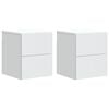 vidaXL Mobiletto da notte a muro 2 pz Bianco 33 x 34,5 x 40 cm