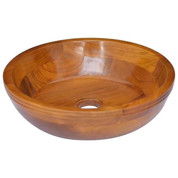 vidaXL Lavabo in Legno Massello di Teak &Phi;40x10 cm