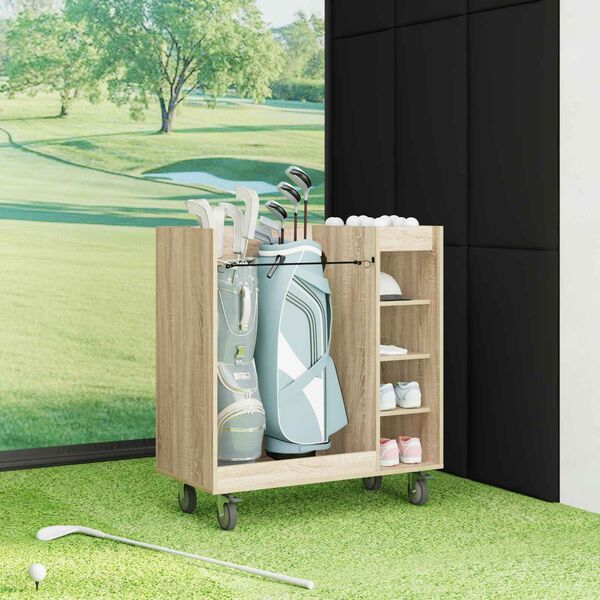 vidaXL Armadio per Golf con ruota Rovere Sonoma 65 x 45 x 98 cm