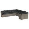 vidaXL Set Divano da Giardino 10 pz con Cuscini Grigio in Polyrattan