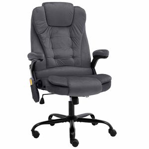 vidaXL Sedia da Ufficio Massaggiante Grigio Scuro in Velluto