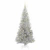 vidaXL Albero di Natale con 300 LED con supporto Argento 210 cm PET