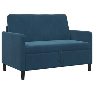 vidaXL Divano con Storage Blu 122 x 78 x 87 cm Poliestere