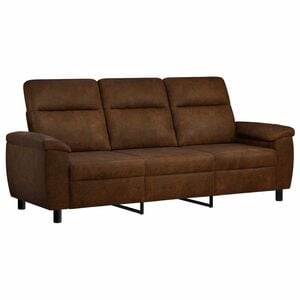vidaXL Divano Marrone 214 x 90 x 95 cm Pelle Scamosciata Sintetica