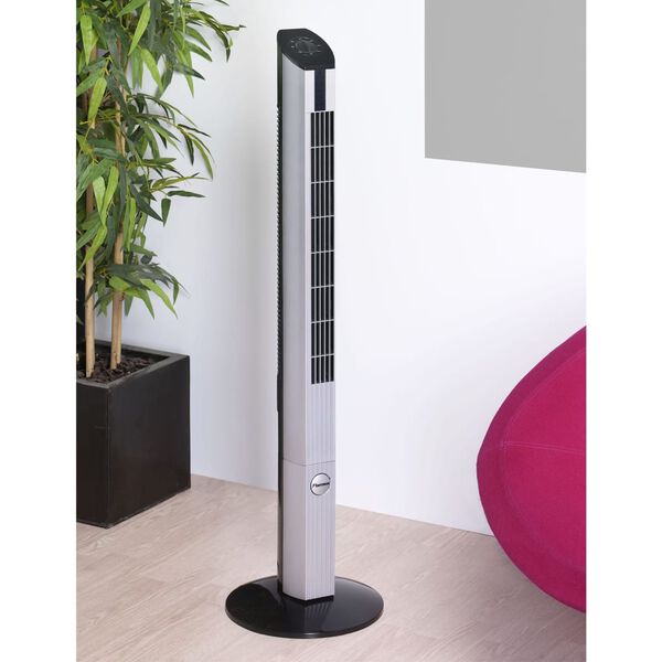 Bestron Ventilatore a Torre con Timer 50 W Nero/Argento DFT430
