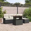 vidaXL Set Divano da Giardino con archiviazione 6 pcs Nero Poly Rattan