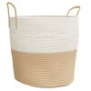 vidaXL Cestino Portaoggetti Beige e Bianco &Oslash;43x38 cm in Cotone