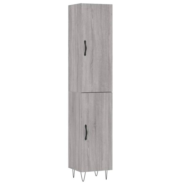 vidaXL Credenza Grigio Sonoma 34,5x34x180 cm in Legno Multistrato