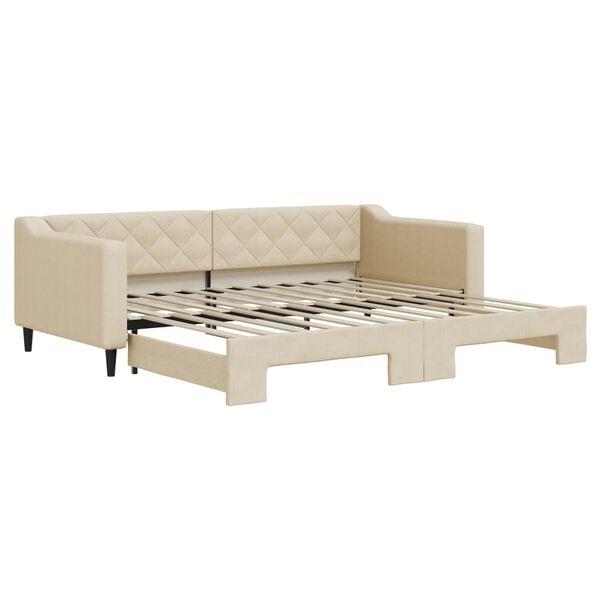 vidaXL Divano Letto con Letto Estraibile Crema 90x200 cm in Tessuto