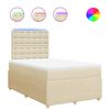 vidaXL Giroletto a Molle con Materasso Crema 120x200 cm in Tessuto
