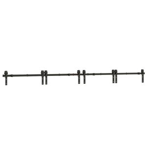 vidaXL Kit di Binari per Porte Scorrevoli 366 cm Acciaio Nero