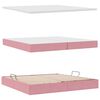 vidaXL Letto con contenitore e materasso Rosa 200 x 200 cm Velluto