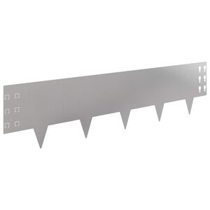 vidaXL Bordura per Prato 30 pcs 100 x 25 cm Acciaio Argento