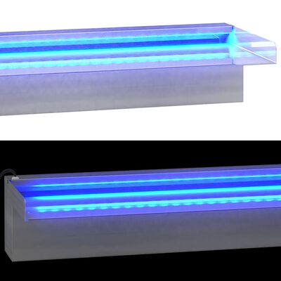 vidaXL Sfioratore a Cascata con LED RGB Acciaio Inox 90 cm