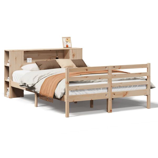 vidaXL Letto Libreria senza Materasso 120x190cm Legno Massello di Pino