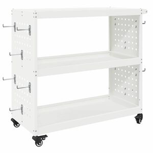 vidaXL Carrello per Attrezzi con lo scaffale Bianco 75 x 35 x 73 cm