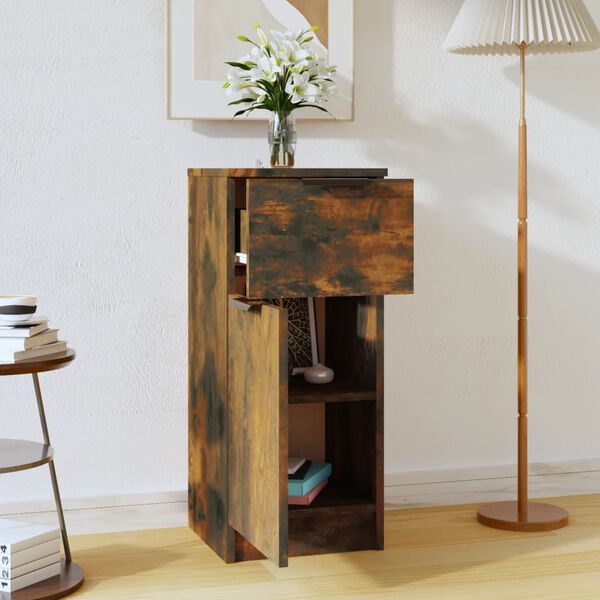 vidaXL Credenza Rovere Fumo 30x30x70 cm in Legno Multistrato