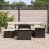 vidaXL Set Divano da Giardino con cuscino 7 pcs Marrone Poly Rattan