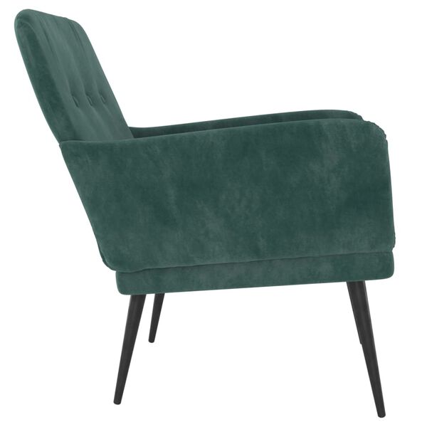 vidaXL Poltrona Verde Scuro 62x79x79 cm Velluto