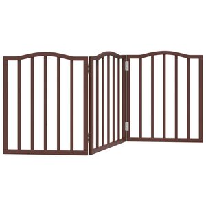 vidaXL Cancello Cani Pieghevole 3 Pannelli Rovere Marrone 150cm Pioppo