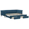 vidaXL Divano Letto Estraibile con Cassetti Blu 100x200 cm in Velluto