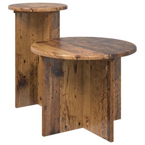 vidaXL Set tavolini 2 pcs Legno antico Legno ingegnerizzato