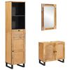 vidaXL Set da Bagno 3 pz Naturale Legno di mango massello