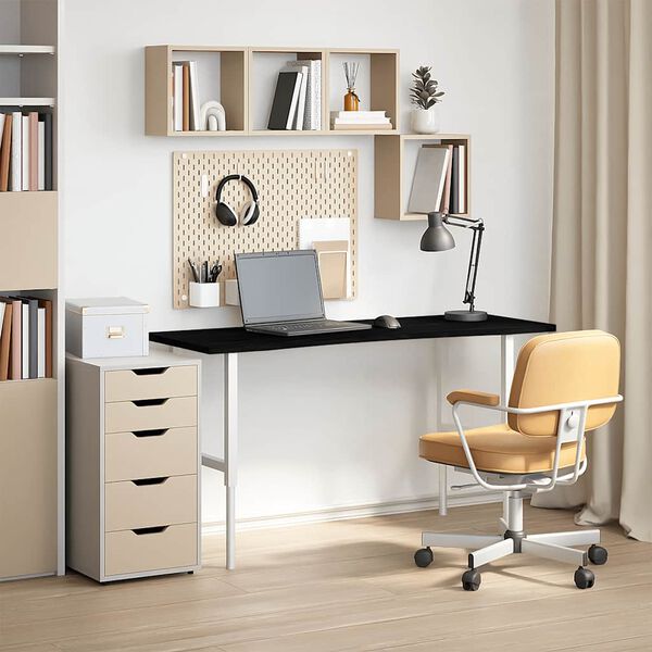 vidaXL Piano Scrivania Marrone Scuro 140x60x2,5 cm in Rovere Massello