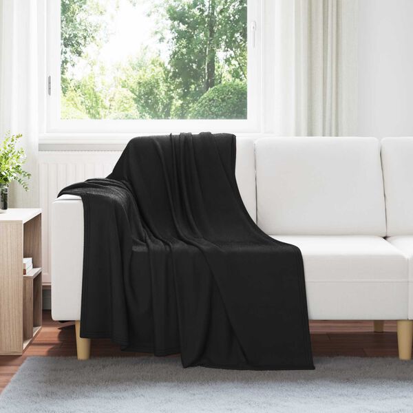 vidaXL Coperte da Pile 6 pcs Nero 170 x 130 cm Panno