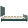 vidaXL Letto a molle con testiera Verde Scuro 200 x 200 cm Velluto