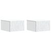 vidaXL Mobiletto da notte a muro 2 pcs Bianco 49 x 34,5 x 20 cm