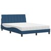 vidaXL Letto con Materasso Hanko Blu 140x200 cm in Tessuto