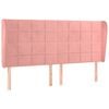 vidaXL Testiera ad Orecchio Rosa 163x23x118/128 cm in Velluto