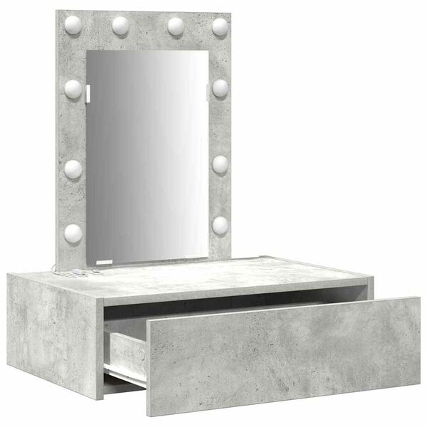 vidaXL Tavolo da Trucco Grigio 60 x 40 x 70 cm Legno multistrato