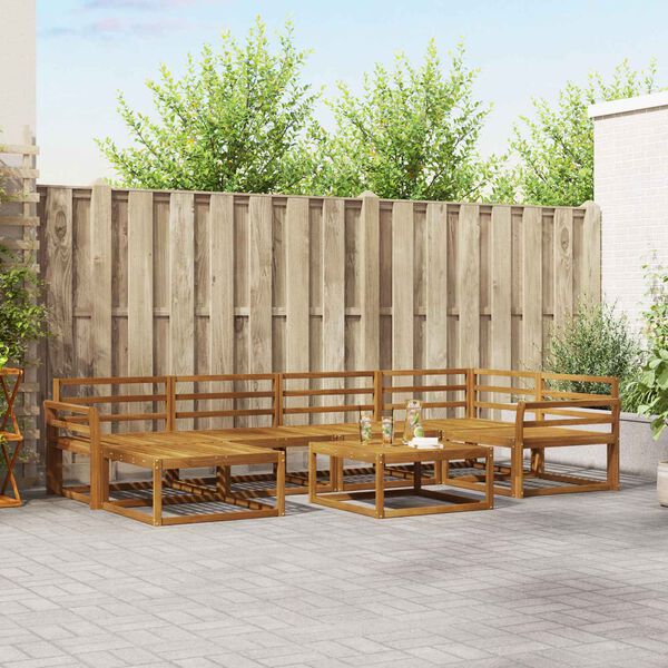 vidaXL Set di divani da esterno 7 pcs Naturale