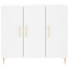 vidaXL Credenza Bianca 90x34x80 cm in Legno Multistrato