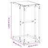 vidaXL Tavolino con Vetro Trasparente 40x30x61,5cm in Acciaio