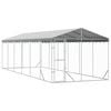 vidaXL Cuccia Cani da Esterno Tetto Argento 3x9x2,5 m Acciaio Zincato