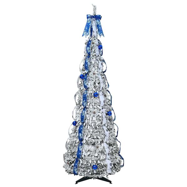 vidaXL Albero di Natale artificiale con 200 LED Bianco 210 cm PVC