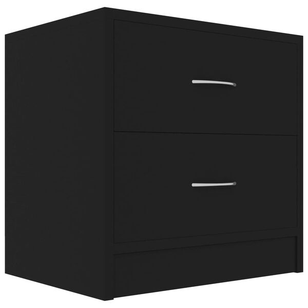 vidaXL Comodino Nero 40x30x40 cm in Legno Multistrato