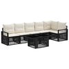 vidaXL Set Divano da Giardino 7 pz Nero e Bianco Crema polyrattan