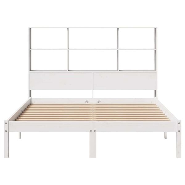 vidaXL Letto Libreria senza Materasso Bianco 140x190 cm Legno di Pino