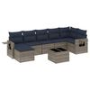 vidaXL Set Divani da Giardino 8 pz con Cuscini Grigio in Polyrattan