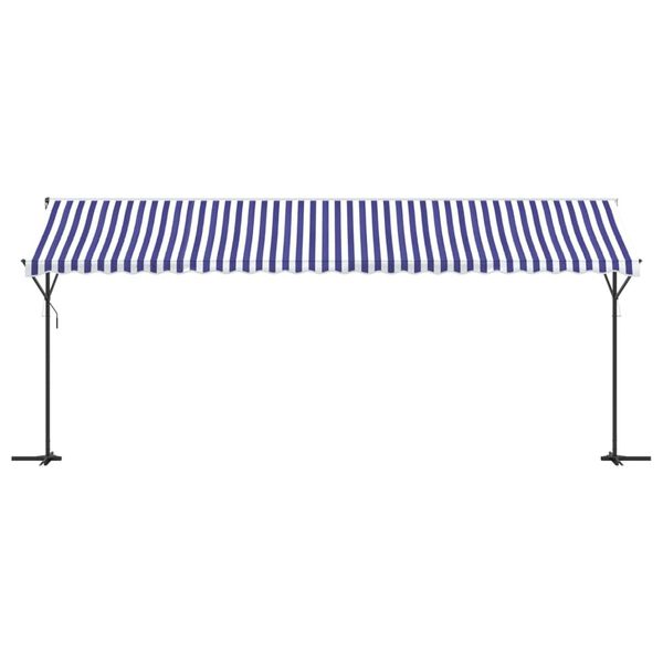 vidaXL Tenda da Sole Blu e Bianca 600x300 cm in Tessuto e Acciaio
