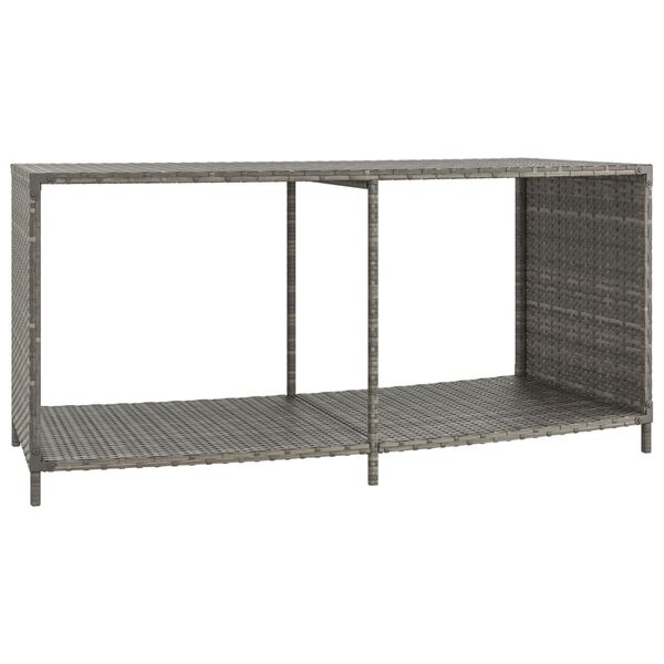 vidaXL Scaffali Portaoggetti 2 pz in Polyrattan Grigio