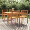 vidaXL Set da Pranzo per Giardino 5 pz in Legno Massello di Teak